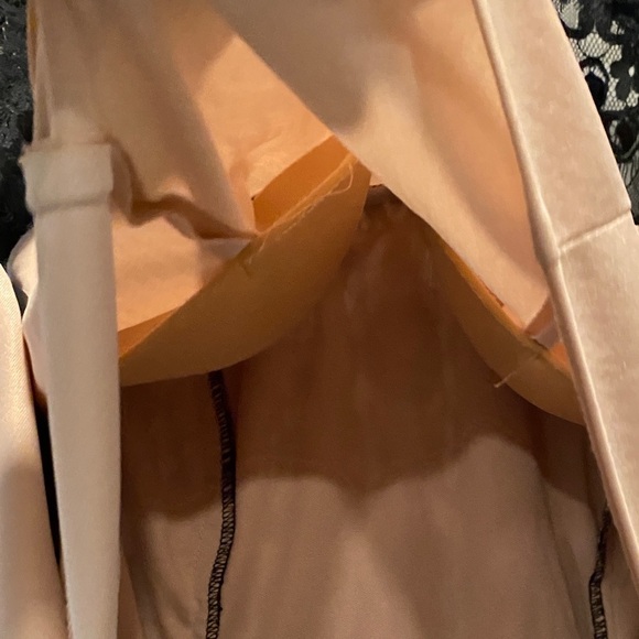 Betsy & Adam Elegant Black and Tan Lace Maxi Dress - Picture 10 of 12